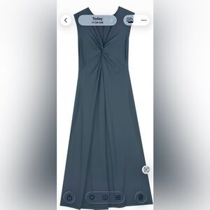 Patagonia Bandha midi Dress navy blue women’s S v twist neck Aline Airy stretch